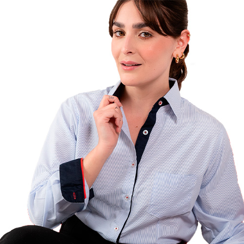 CAMISA MAG MIL RAYAS DAMA MANGA LARGA - Vista 3